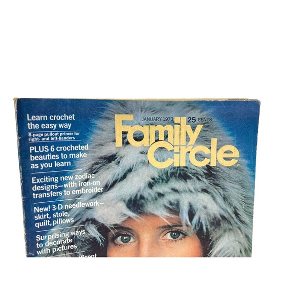 Family Circle Magazine January 1973 Vintage Crochet Needlework Recipes - Picture 2 of 8